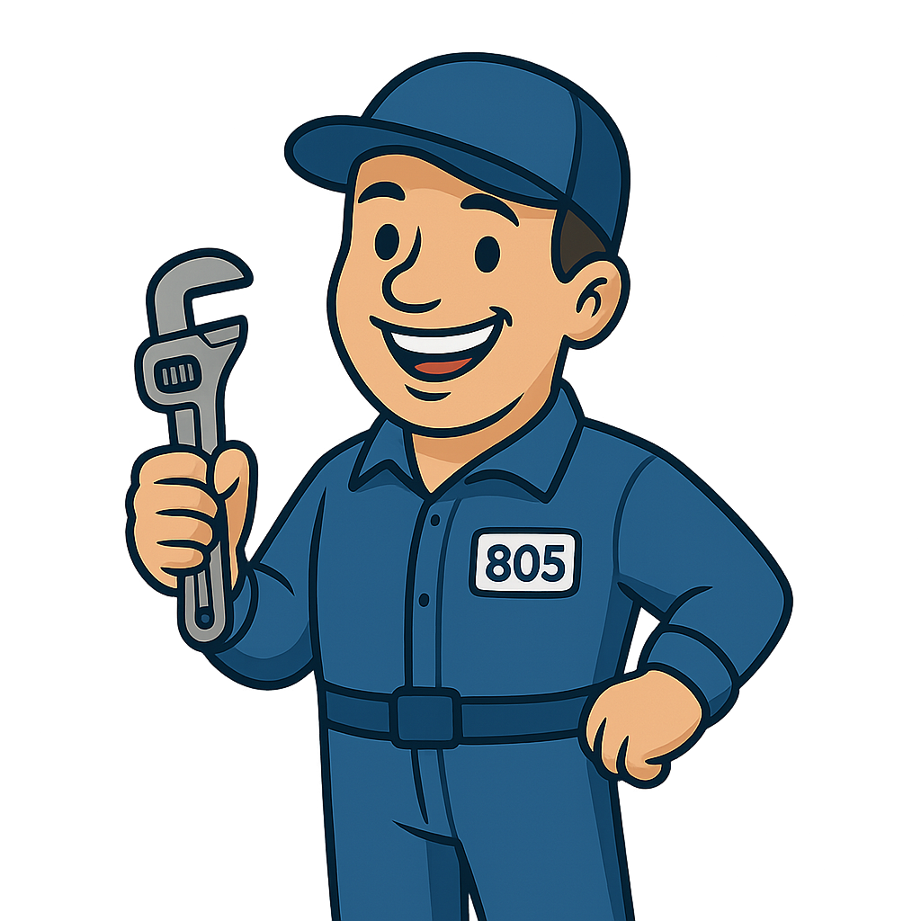 805 Plumbing Pros cartoon mascot for Thousand Oaks plumbing services